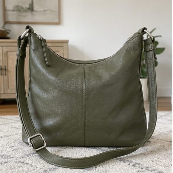 None Handbags - Cream Suede Crossbody Bag